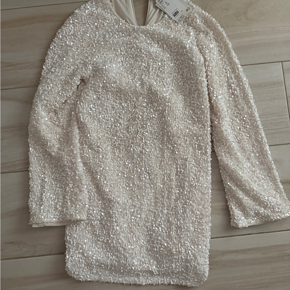 H&M Cream Sequin Dress